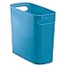 mDesign Plastic Small Trash Can, 1.5 Gallon/5.7-Liter Wastebasket, Narrow Garbage Bin with Handles for Bathroom, Laundry, Home Office, Hold Waste, Recycling, 10