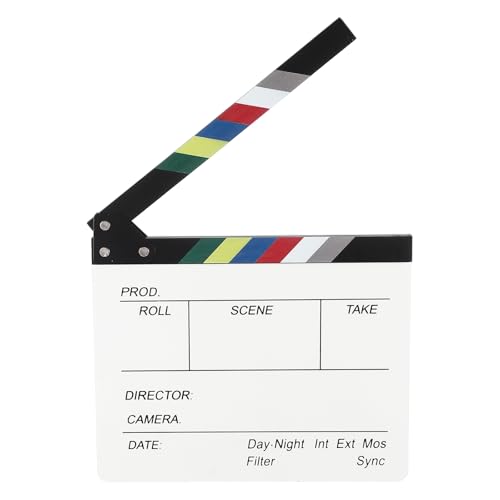 Pizarra de claqueta cinematográfica PATIKIL de madera blanca para escenas y decoración de teatro