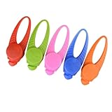 BATHVEVE Colgante LED para Perros de Silicona Luz Continua, Ligero y Resistente, Paquete de 5 Unidades Adecuado para Paseos Nocturnos y Seguridad