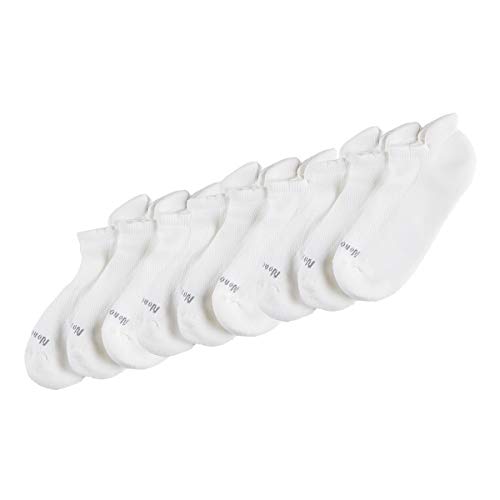 No Nonsense Women's Soft & Breathable Cushioned No Show Sock with Back Tab, White-9 Pair Pack, 4-10