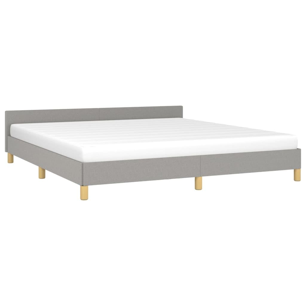 vidaXL Bed Frame with Headboard Light Grey 180x200 cm 6FT Super King Fabric