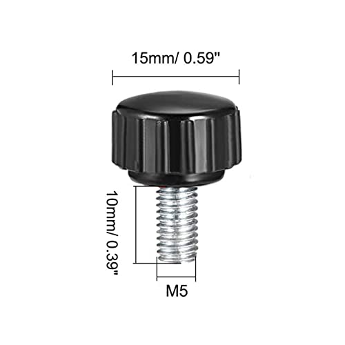 TA-VIGOR 12Pcs M5 x 10mm Male Thread Knurled Clamping Knobs Grip - Image 2