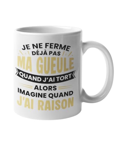 Mug humour – Tasse drôle citation – Je ne ferme pas ma gueule – Cadeau original rigolo pour collègue bureau ami famille – Idée cadeau anniversaire...