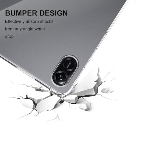 Case for Honor Pad X9/Honor Pad X8 Pro Clear Case +2 Pieces Screen Protector,Shockproof Anti Scratch Ultra Slim Soft TPU Silicone Tablet Crystal Transparent Protective Case,Transparent - Image 2