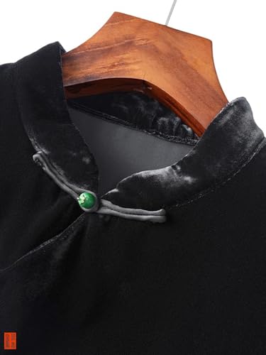 Col mandarin brodé floral velours de soie : le confort chic sans compromis