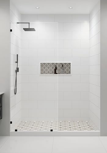 34" W x 78" H Fixed Frameless Shower Door Glass