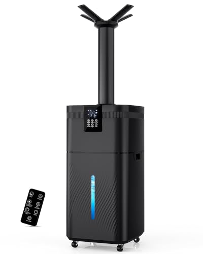 Lovlivi 30L/7.93Gal Commercial Ultrasonic Cool Mist Humidifier for Large Room 4200 Sq.ft, Whole House Humidifier with 3000ml/H Mist Output for Home, Plants, Office, Warehouse, Greenhouse, Black