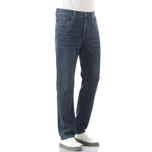 Men's Relaxed Fit Stretch Jeans - Straight Leg Comfort Denim3