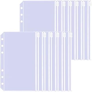 12PCS A6 Binder Pockets, A6 Size 6 Holes Binder Pouch Zipper Folders for 6-Ring Binder, Waterproof PVC Cash Budget Envelopes Zipper Bag,Document Filing Bags