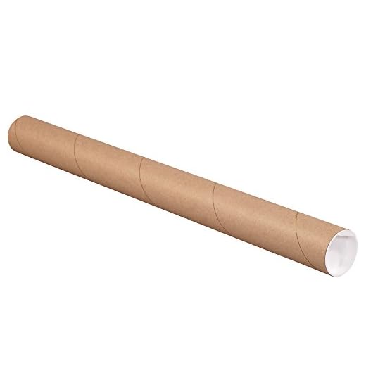 Great Box Supply Mailing Tubes with Caps, 2' x 48', Kraft, 50/Case