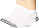 Gildan Men's Polyester Half Cushion Low Cut Socks, 12-Pack, White, Shoe Size: 6-12