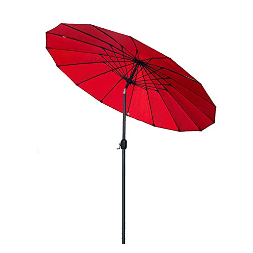 Parasol de jardin inclinable bordeaux de 2,5m avec manivelle pour terrasse