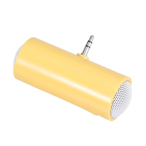 CONGARTENO Mini Altavoz Portátil Conector De Audio De 3,5 Mm para Teléfono y Tableta, Diseño Compacto para Uso Exterior, Color Amarillo Fácil De Transportar