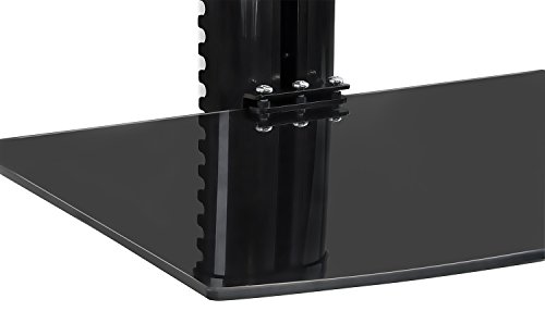 Mount-It! MI-891 Floating Wall Mounted Shelf Bracket Stand for AV Receiver, Component, Cable Box, Playstation4, Xbox1, DVD Player, Projector, 17.6 Lbs Capacity, 1 Shelf, Tinted Tempered Glass Black - Thumbnail 7