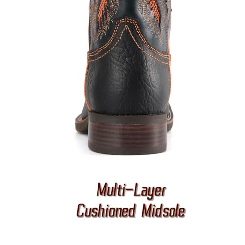 Image of SUREWAY Men's Cowboy Boots, Square Toe Pull On Soft Toe Western Boot