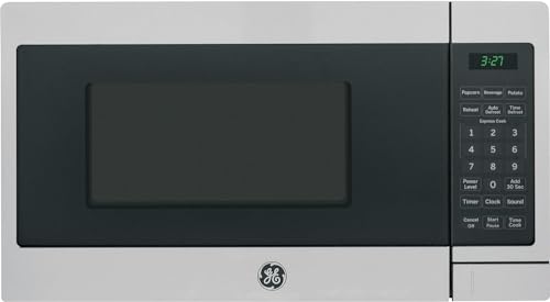 GE GCHK07N1WSS Microwave Oven, 700-watt 6 Auto Cooking Settings, Child-Lock Technology, Kitchen Essentials for The Countertop, Dorm Room or Apartment, 0.7 Cu. Ft, Stainless Steel