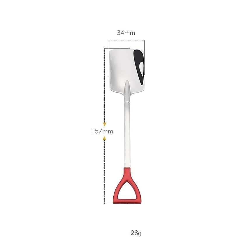 ONUIFIKE Silverware Set, 1/4/6/8/10 Pcs 304 Stainless Steel Spoon Thickened Square Head Spoon Dessert Ice Cream Spoon Creative Shovel Spoon, Home Cutlery Flatware Set(Green,4Pcs)