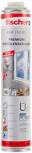 fischer Pistolenschaum PUP 750, Montageschaum für Verfüllung, Dämmung & Isolierung, Bauschaum für Schaumpistolen, geringe Schaumexpansion, 825 ml