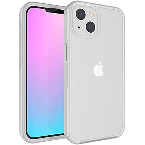ALDHOFA iPhone 13 Translucent Case Hard PC Back with Soft Silicone Edge Slim Protective Phone Case(Gary) Cover