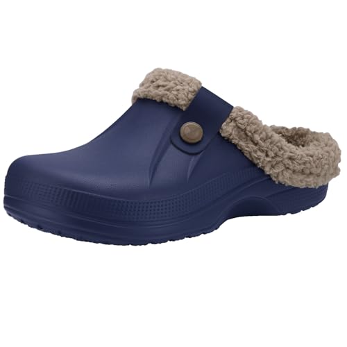 Image of Beslip Fur Lined Clogs for Women & Men Fuzzy Slippers with Memory Foam