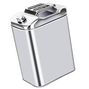 Benzinkanister Kraftstoffkanister Kraftstofftank 40l Metall aus Verdickter Edelstahl 304 mit Eingebautem Ausgießer Geprüft, 40 Liter Kanister für Benzin, Diesel, Öl und Wasser