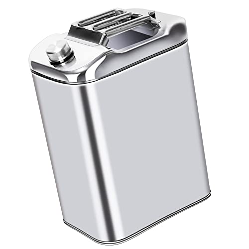 Jerrican à essence - 40 l - En acier inoxydable 304 épais - Avec bec verseur intégré - Bidon de 40 litres pour essence, diesel, huile et eau