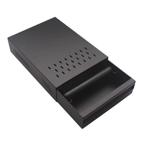 DIBTSA Espresso Knock Box Drawer, 2.5L Capacity Stainless Steel Detachable Coffee Ground Knock Container, For Home, Office, Restaurant and Coffee Shop (Black)