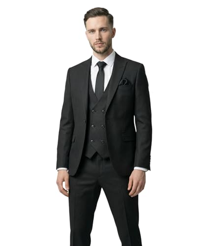Costume homme 3 pièces carreaux Glen coupe ajustée costume mariage premium
