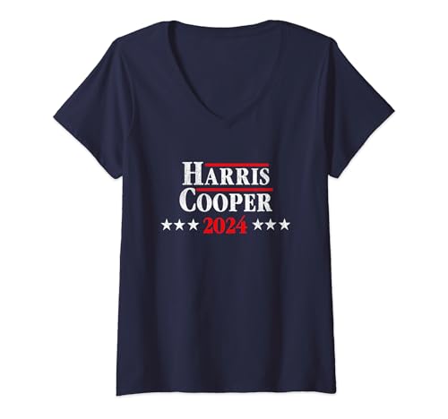 Photo de Femme Kamala Harris - Roy Cooper pour le président 2024 T-Shirt avec Col en V