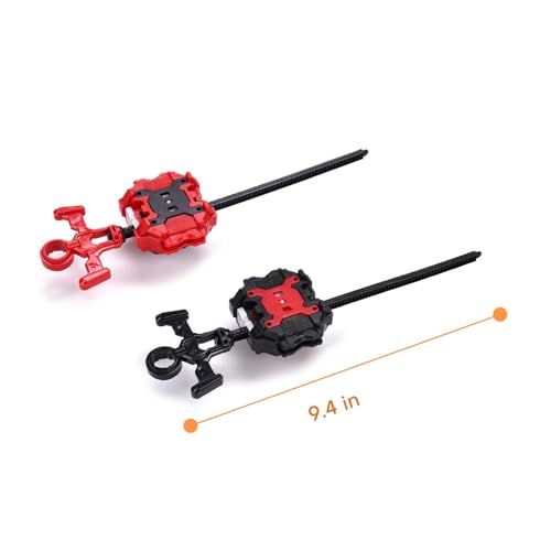 COCOFOX 2 Pack Burst Tops Launchers, (Only Compatible with Burst), Right/Left-Spin Launcher, Battling Launcher, Gyro Accessories(Black+Red)