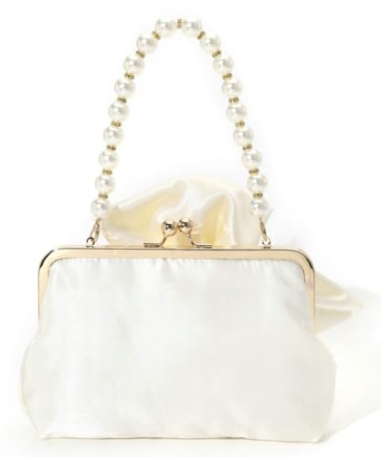 Image of Silk Bow Clutch Purses for Women Cute Pearl Evening Handbag Chic Trendy Evening Clutch Bag for Party Prom Wedding 2025