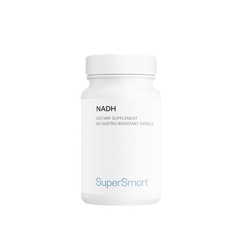 Supersmart - NADH 5 mg (Nicotinamid-Adenin-Dinucleotid) - Energieproduktion der Zellen - Energietabletten für Gehirn und Körper - Gegen Jetlag-Effekt | Nicht GVO & Glutenfrei - 60 DR-Kapseln