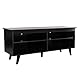Madesa TV Schrank, Fernsehtisch für TV bis 55 Zoll, für Wohn- und Schlafzimmer, 136 x 38 x 58 cm, aus Holz – Schwarz