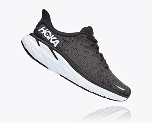 Hoka One One | Women's, Clifton 8 Running Sneakers (Black & White - 8.5) (B) Us #TOP4