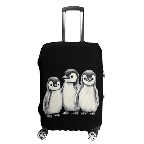Watercolor Penguins Travel Luggage Cover for Suitcase 19-32 Inches Elastic Washable Baggage Protector - Main Image