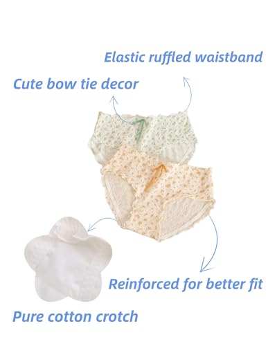 French Cottagecore Ruffled Floral Panties for School Girls Teen Frilly Trim Briefs Breathable Crotch Mid Rise2