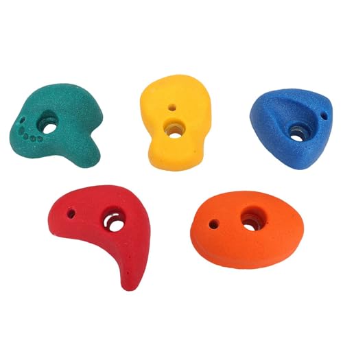 BONKZEBU Piccole Prese da Arrampicata Set di 5 Impugnature Multicolori per Bambini Parete da Arrampicata Parco Giochi per Interni Ed Esterni