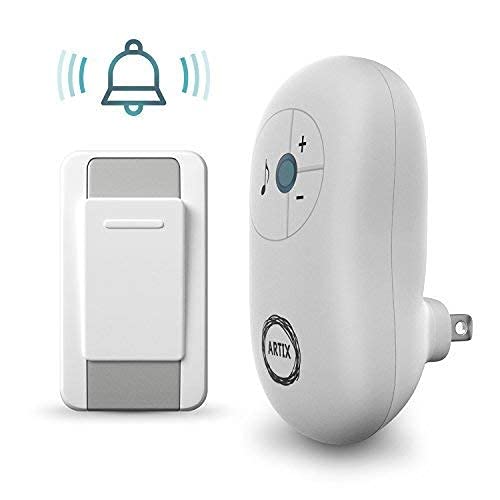 Artix Wireless Doorbell Waterproof, Operates At 100 Meters, Features 36 Chimes & Adjustable Volume, 1 Receiver & 1 Remote Push Button Transmitter #TOP5