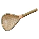 OHPHCALL Convenient Food Strainer Bamboo Colander Heat-resistant Handle for Chips Vegetables Meats Wontons Family Commercial Use