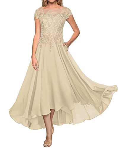 Sincemeet Vestido de Fiesta Noche Largo para Mujer Vestido de noche Formal Largo de Encaje Alto Bajo Elegantes Vestido de Fiesta