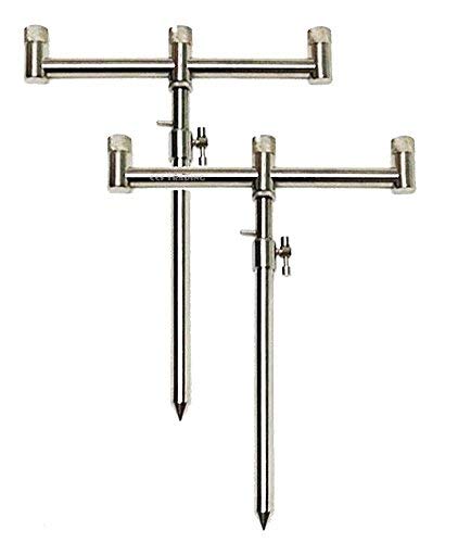 3 x ROD BUZZ BAR with BANK STICKS STAINLESS STEEL CARP FISHING NGT