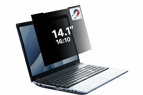 MOBILIS Filtre de Confidentialité Magnétique 14.1’’ 16:10 pour Ordinateur Portable & Écran – Anti-Regard, Anti-Reflet, Filtre Lumière Bleue – Installation Facile, Amovible & Repositionnable