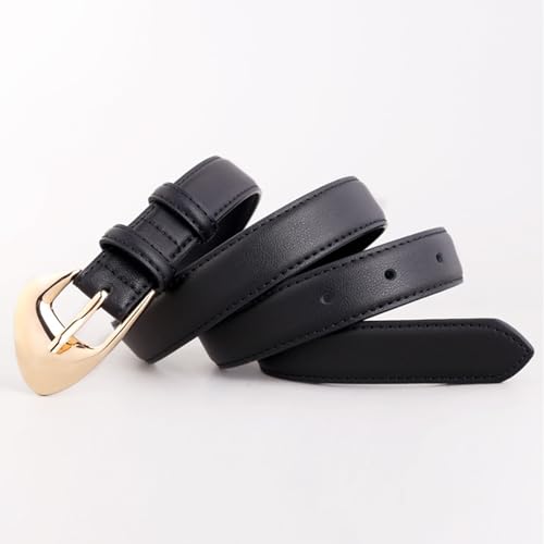 Women's Fashion Leather Belts for Jeans Dress Pants Adjustable Waist Belt with Gold Buckle Decorative Waistband4