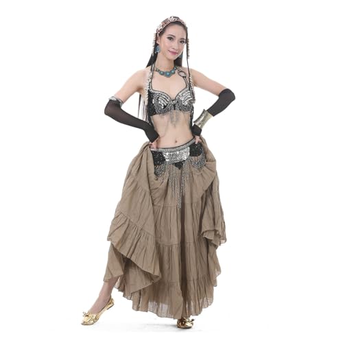 Jupe de danse orientale ample et virevoltante à taille élastique ajustable