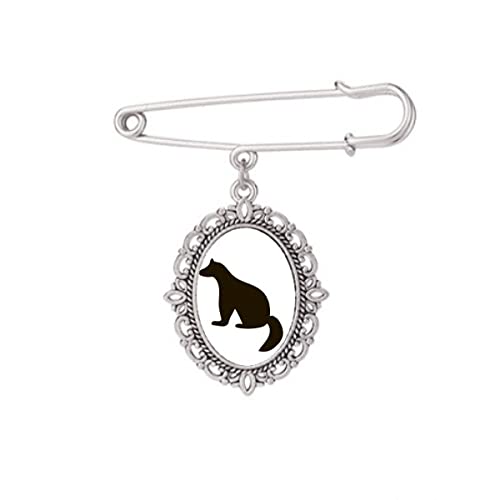 Broche noire animal mignon avec attache sécurisée pour châle