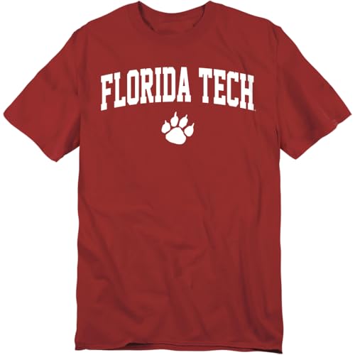 LOGOVISION Florida Institute of Technology One Color Arched Unisex Adult T Shirt, Garnet, Large
