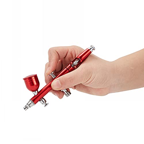 HUBEST Dual-Action 7cc 20cc 40cc 0.3mm Airbrush Spray Gun Gravity Feed Airbrush Kit for Makeup Nail Art Tattoo Cake Toy Model
