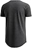 Decrum Mens Short Sleeve T Shirts - Casual Round Bottom Crewneck Tshirt for Men, Charcoal Grey - Mens High Low 5 Thread Cross Design Shirt, XXL #3