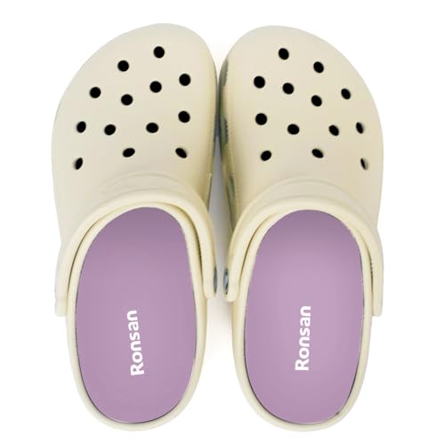 Image of Ronsan Shoe Insoles of Clog Garden Shoes, Extra Wide Barefoot Shoe Inserts Pads for Nurse Shoes, Garden Work Sandals, Thin Replacement Insoles for Women 10 / Men Size 8, Pink