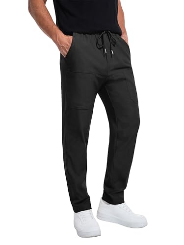 Mens Cargo Pants Comfy Work Casual Pant Relaxed Fit Stretchy Drawstring Pants with Pockets3